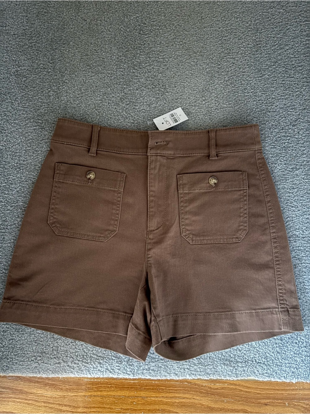 LOFT Chocolate Brown Utility Bermuda Shorts
